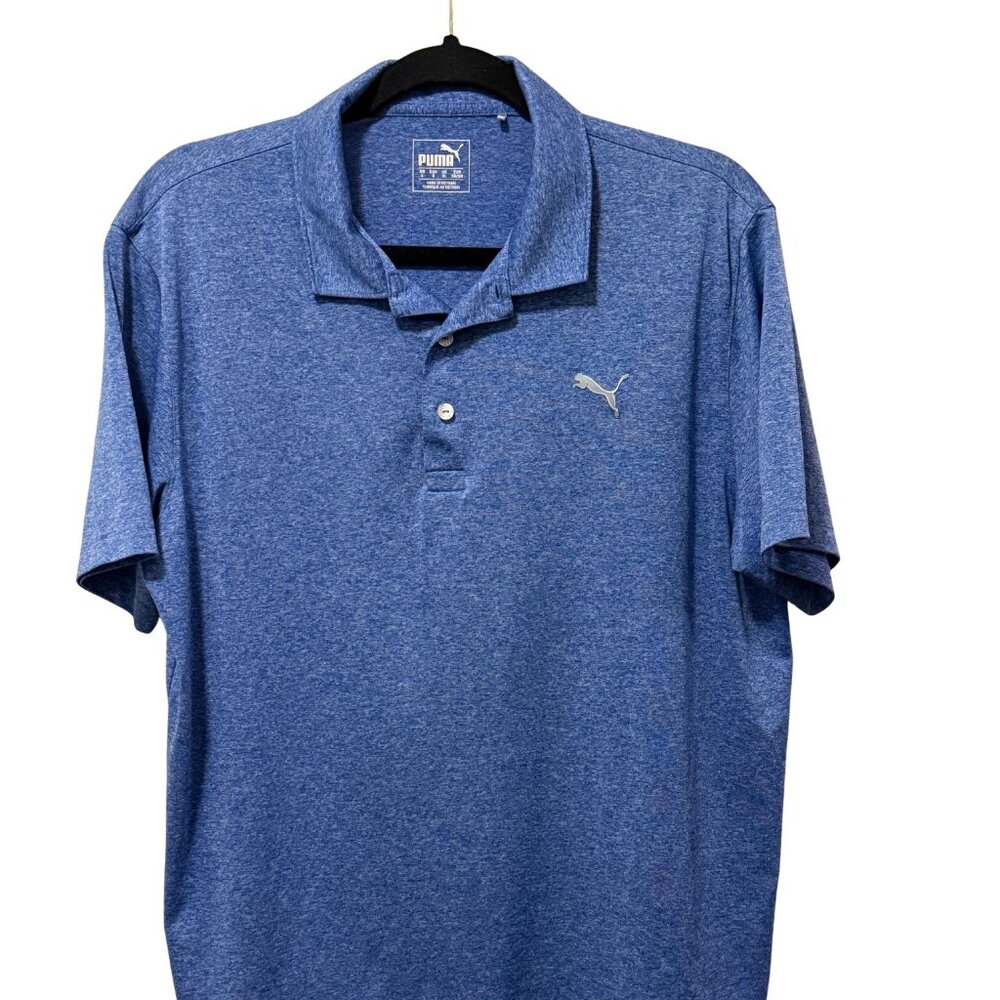 PUMA Light Blue Collared Polo Shirt (L)